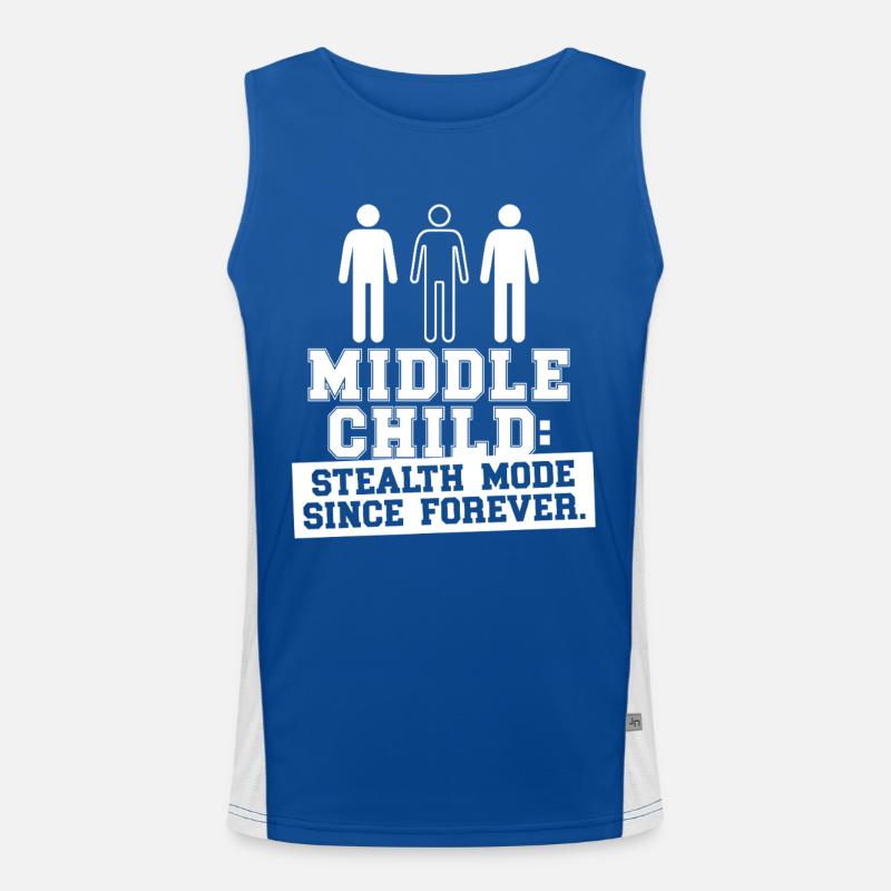 Mittelkind Mittleres Kind Bruder Schwester Funktionelles Kontrast-Tank Top für Männer 