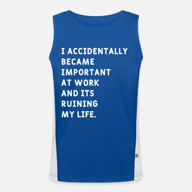 I Accidentally became  Important at Work Meme Men's Functional Contrast Tank Top 