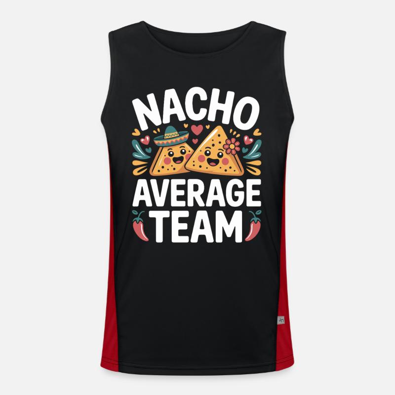 Nacho Average Team Humor - Men's Functional Contrast Tank Top  - black/red