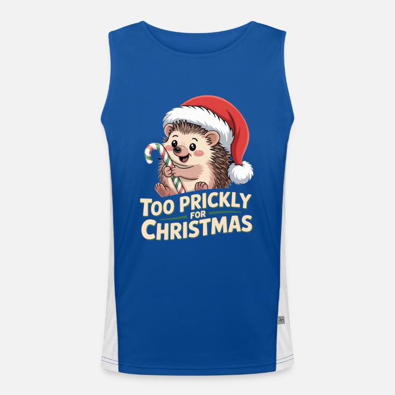 Hedgehog Christmas Humor Men's Functional Contrast Tank Top 