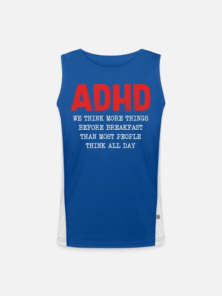 ADHD Thought Cascade in the Morning - Men's Functional Contrast Tank Top  - royal/white - Front