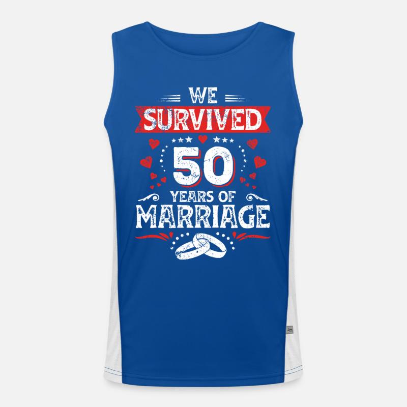 50 Hochzeit Jahrestag Ehemann Ehefrau Ehe Funktionelles Kontrast-Tank Top für Männer 