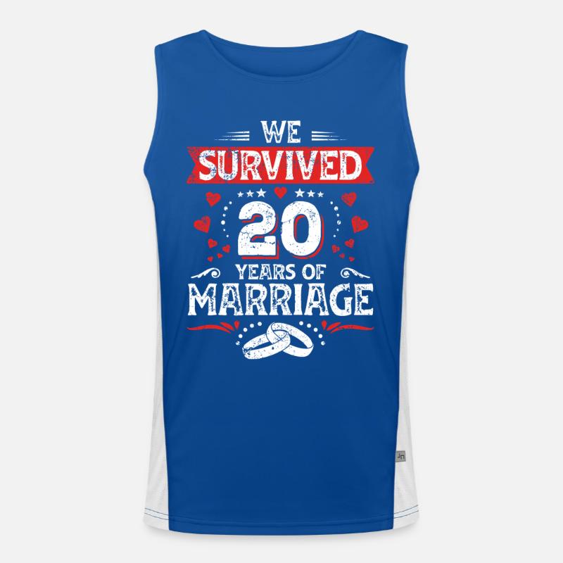 Vintage 20th Wedding Anniversary Men's Functional Contrast Tank Top 