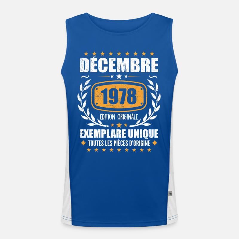 December 1978 Birthday - Born In December 1978 Men's Functional Contrast Tank Top 