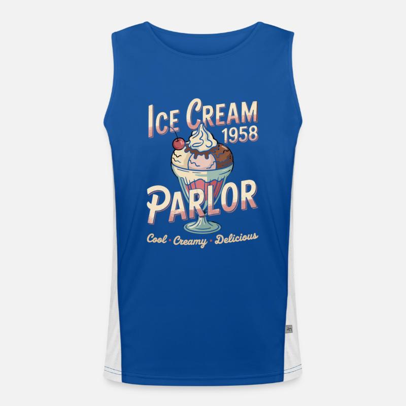 Vintage Eiscreme Werbung Funktionelles Kontrast-Tank Top für Männer 