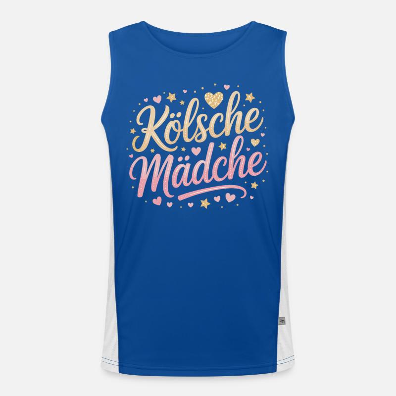 Kölsche Mädche Karneval Köln Kölle Kölsch Mädchen Funktionelles Kontrast-Tank Top für Männer 