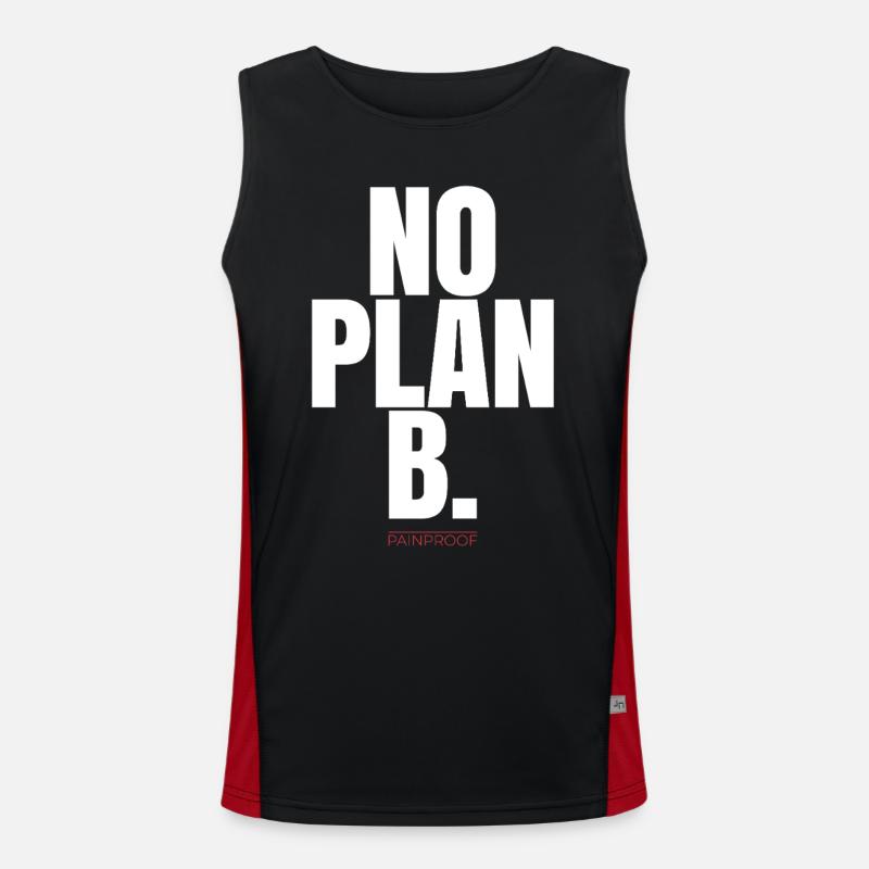 NO PLAN B - Men's Functional Contrast Tank Top  - black/red