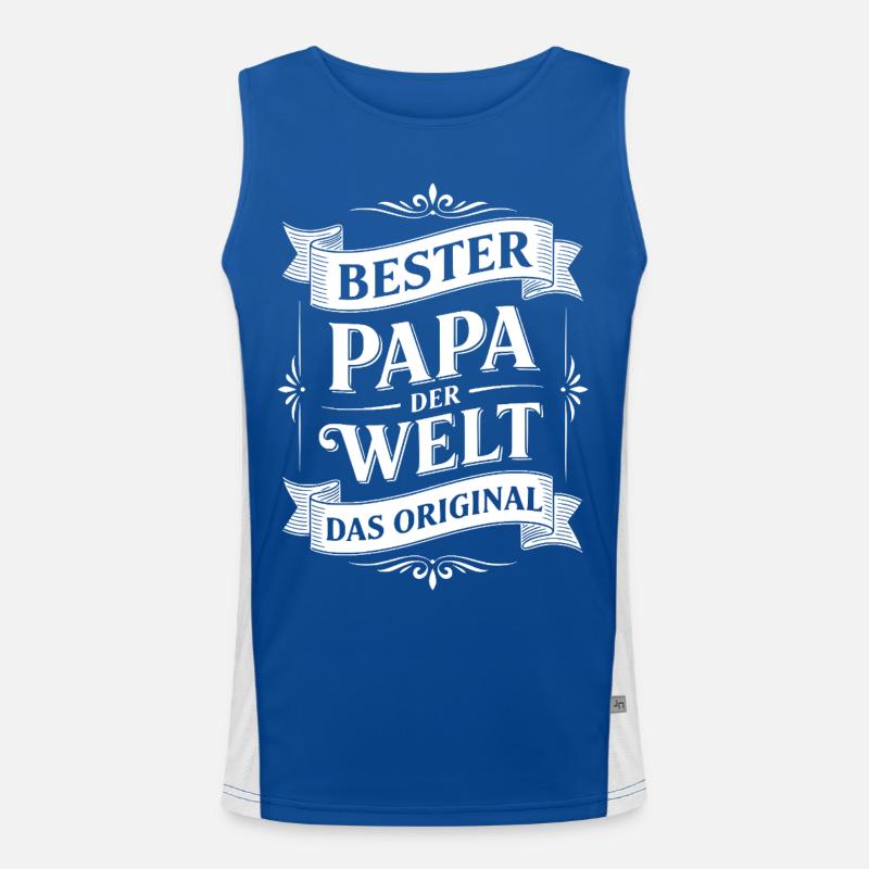 Bester Papa der Welt Geschenk Geschenkidee Funktionelles Kontrast-Tank Top für Männer 