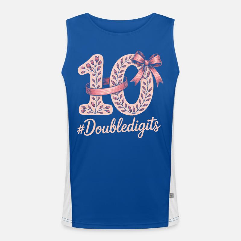 10th Birthday Girl | Double digits fun Men's Functional Contrast Tank Top 