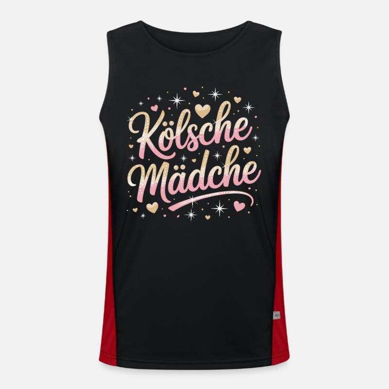 Kölsche Mädche Karneval Köln Kölle Kölsch Mädchen Funktionelles Kontrast-Tank Top für Männer 