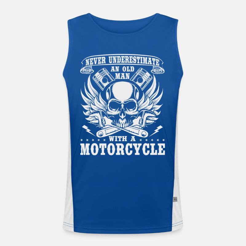 Biker Unterschätze niemals einen alten Mann  Funktionelles Kontrast-Tank Top für Männer 