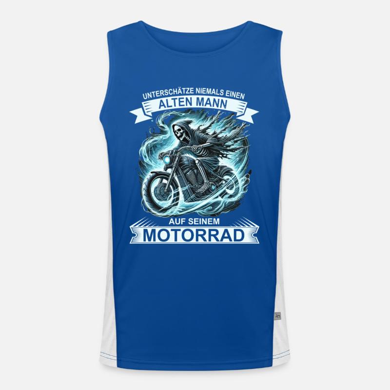 Bikers Never underestimate an old man Men's Functional Contrast Tank Top 