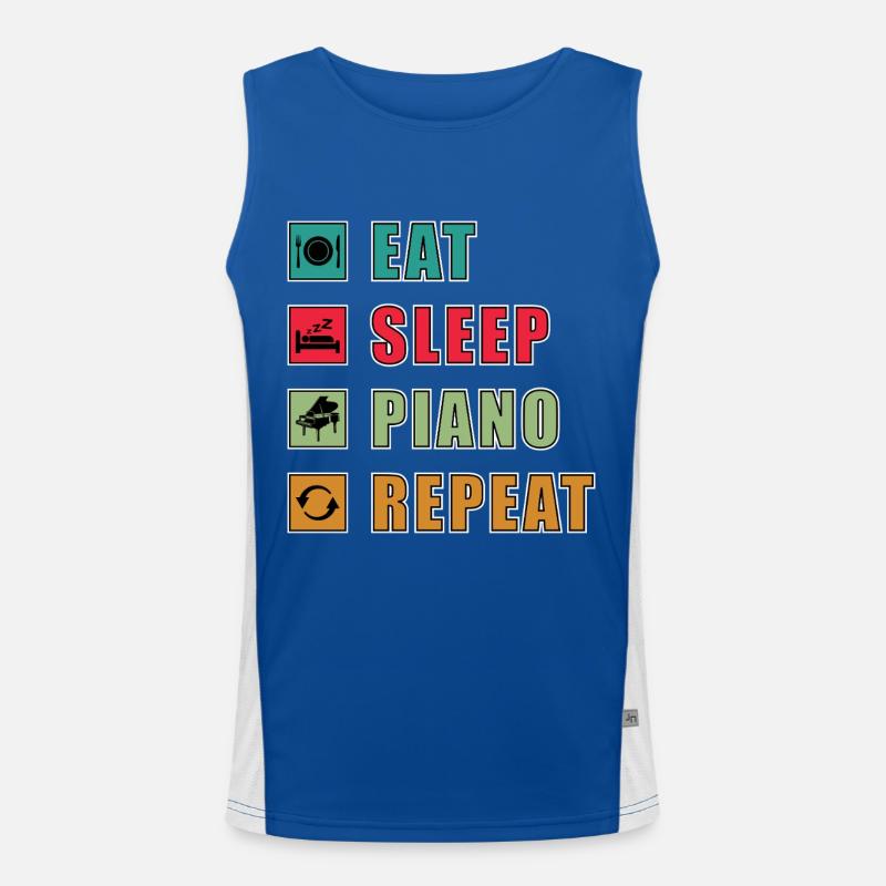 Manger dormir Piano Répéter Débardeur respirant contrasté Homme 