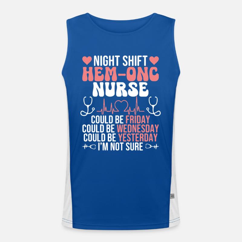 Service d’hématologie Hem/Onc Nursing Night Shift Débardeur respirant contrasté Homme 