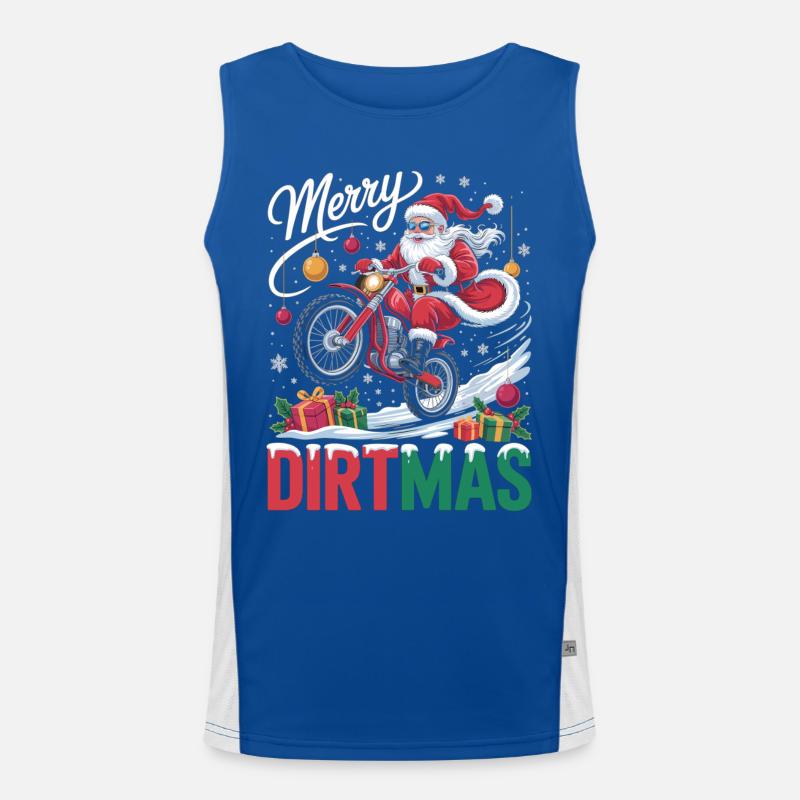 Merry Dirtmas Motorrad Xmas Geschenk Funktionelles Kontrast-Tank Top für Männer 