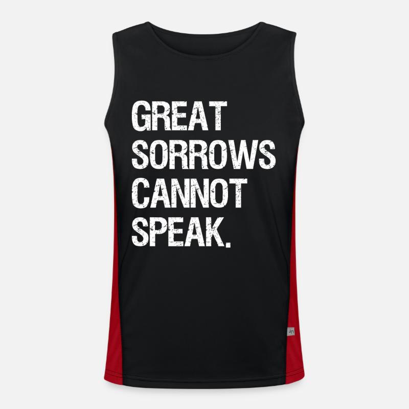 great sorrows cannot speak - Men's Functional Contrast Tank Top  - black/red