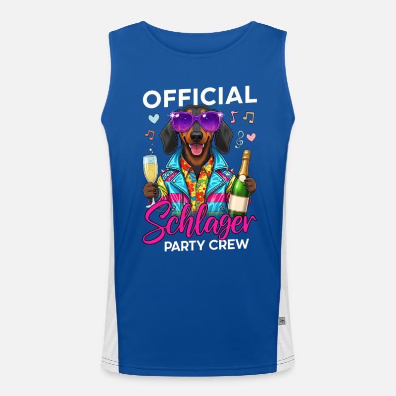 Official Schlager Party Crew Funktionelles Kontrast-Tank Top für Männer 