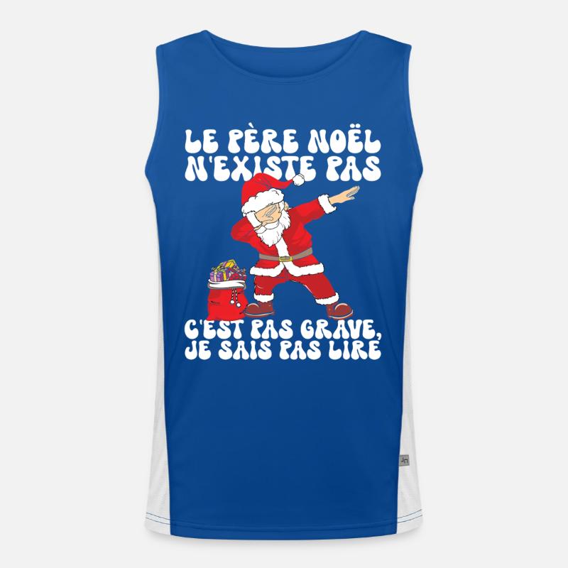 Weihnachtsmann Geschenkidee Humor Frohe Weihnachten Funktionelles Kontrast-Tank Top für Männer 