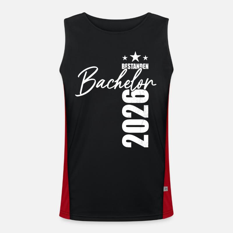 Bachelor passed 2026 - Exam - Success - Men's Functional Contrast Tank Top  - black/red