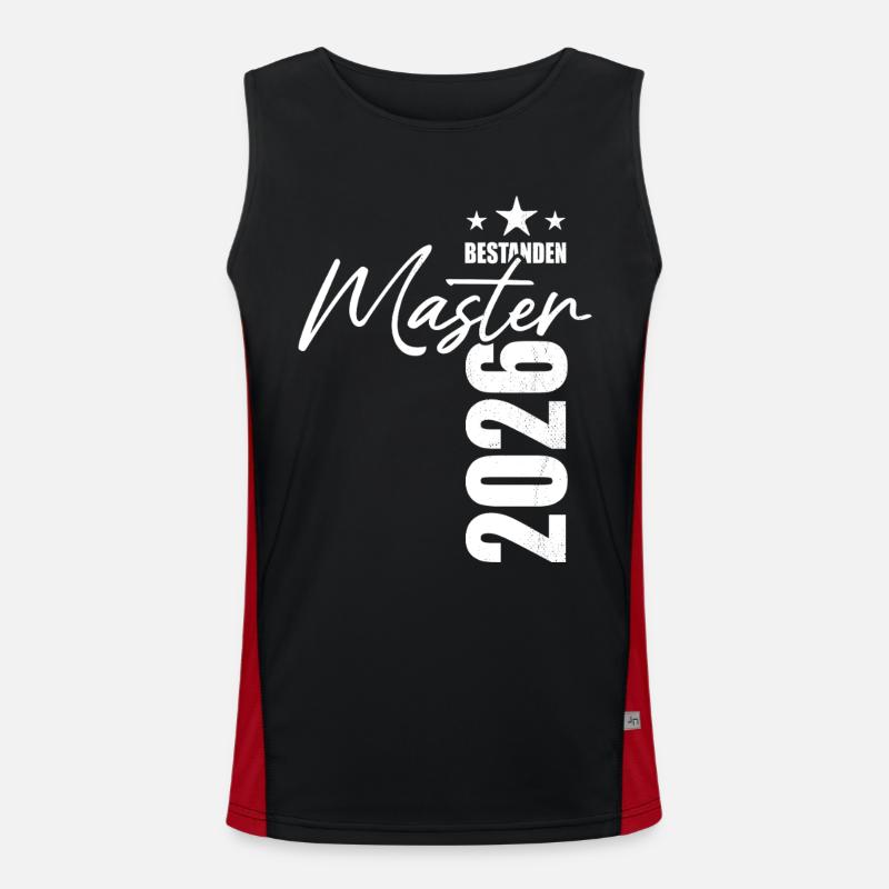 Master passed 2026 - Exam - Success - Men's Functional Contrast Tank Top  - black/red