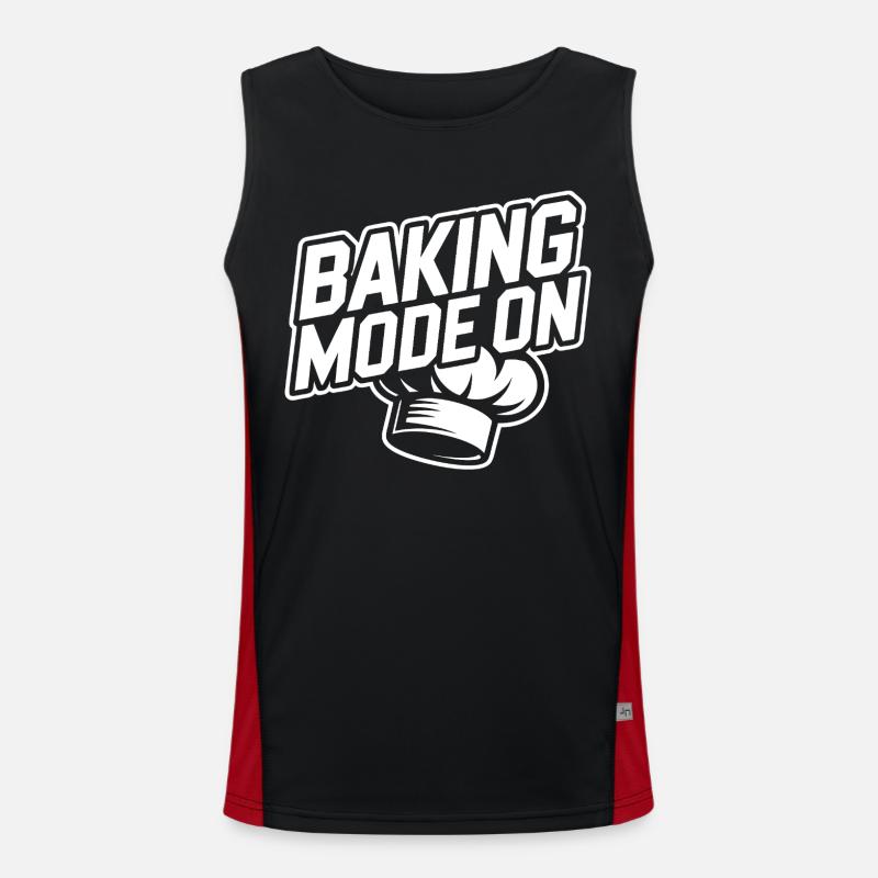 Baking Mode Active – Baker Style - Men's Functional Contrast Tank Top  - black/red