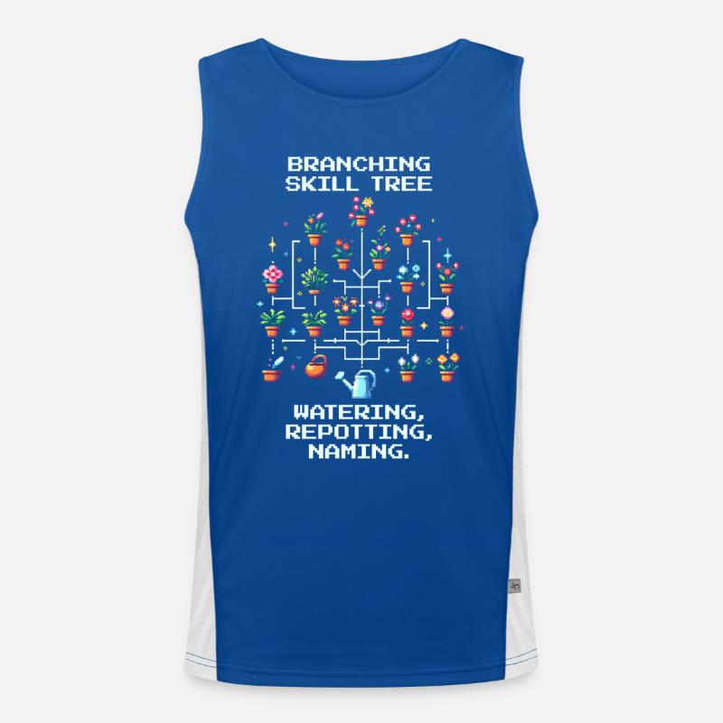 Branching Skill Tree | Pflanzenpflege RPG Humor Funktionelles Kontrast-Tank Top für Männer 