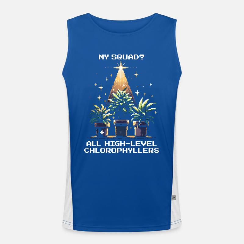 High-Level Chlorophyllers | Pflanzen Squad Spruch Funktionelles Kontrast-Tank Top für Männer 