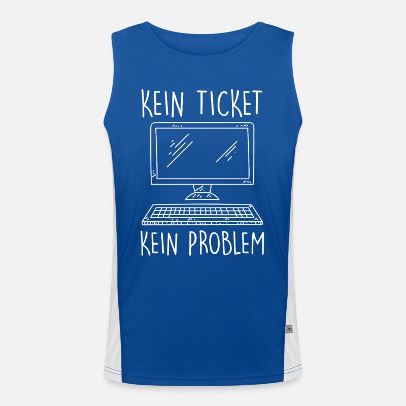 IT Support KEIN TICKET KEIN PROBLEM Lustig Funktionelles Kontrast-Tank Top für Männer 