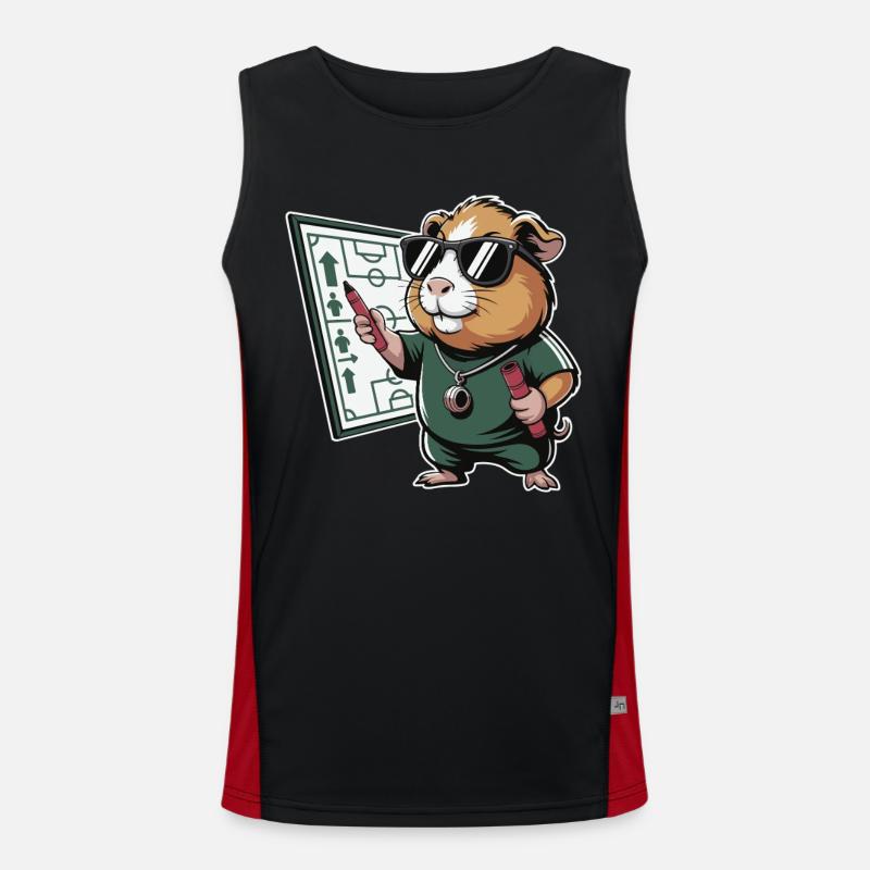 Hamster Coach with Schedule - Men's Functional Contrast Tank Top  - black/red