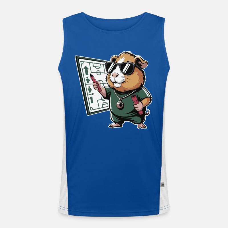 Hamster Coach mit Spielplan Funktionelles Kontrast-Tank Top für Männer 