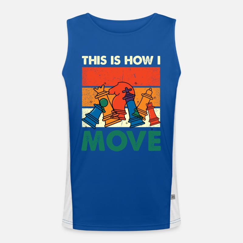 Colorful Chess Pieces Move Men's Functional Contrast Tank Top 