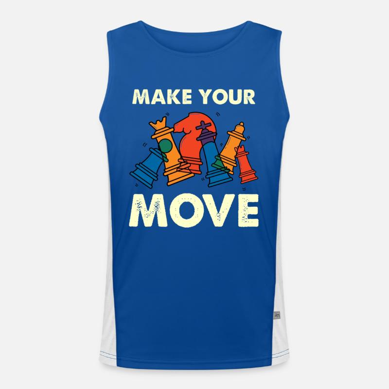 Make your move – colorful chess pieces Men's Functional Contrast Tank Top 