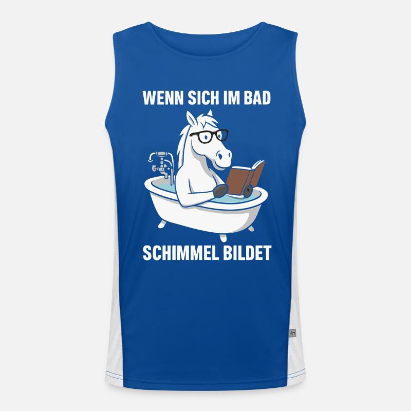 Badlesendes Pferd mit Schimmelwitz Funktionelles Kontrast-Tank Top für Männer 