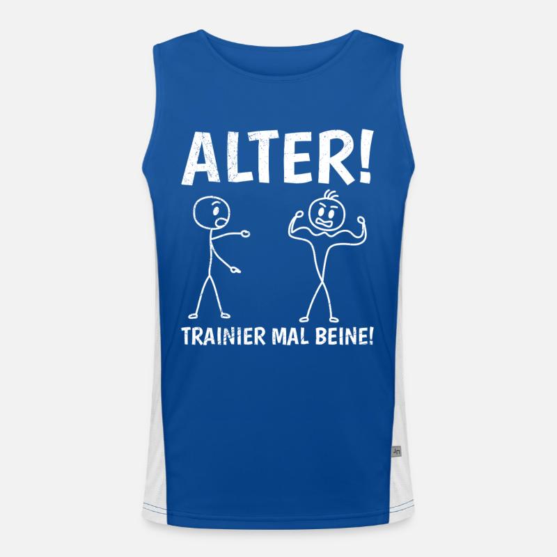 Stick Figure TRAIN LEGS Fun Men's Functional Contrast Tank Top 