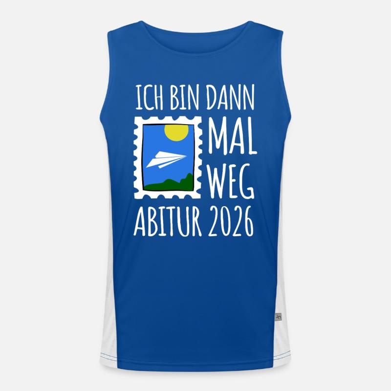Ich bin dann mal weg | Abi 26 | Abitur Geschenk Funktionelles Kontrast-Tank Top für Männer 