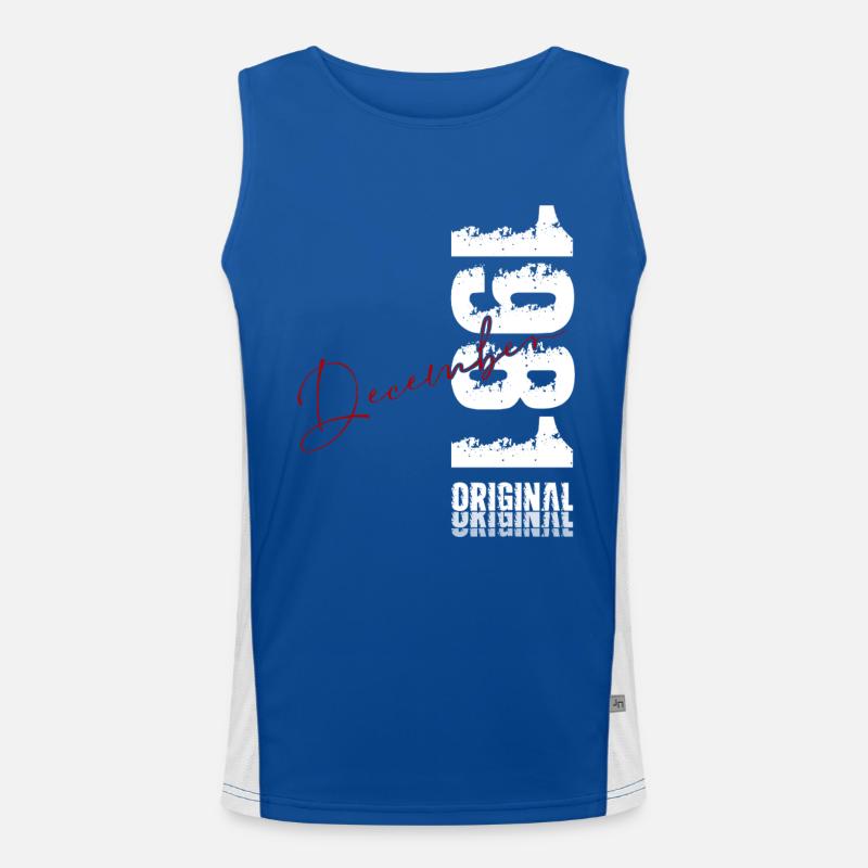 44th Birthday Original December Born 1981 Men's Functional Contrast Tank Top 
