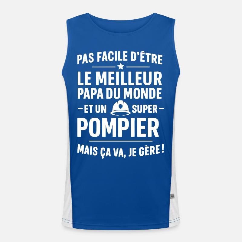 Pompier – Super Papa Pompier Débardeur respirant contrasté Homme 