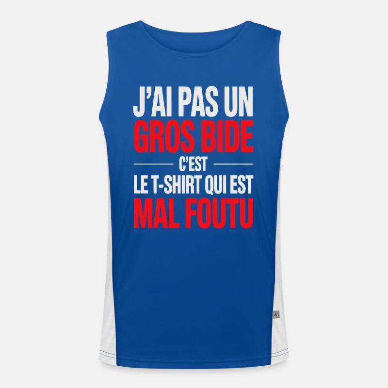 J’ai Pas Un Gros Bide Design Drôle Débardeur respirant contrasté Homme 