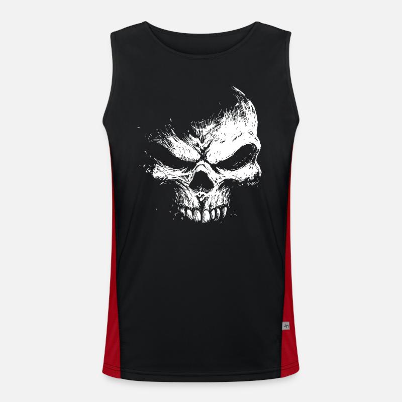 Evil Skull – Dark Grinning Beast - Men's Functional Contrast Tank Top  - black/red