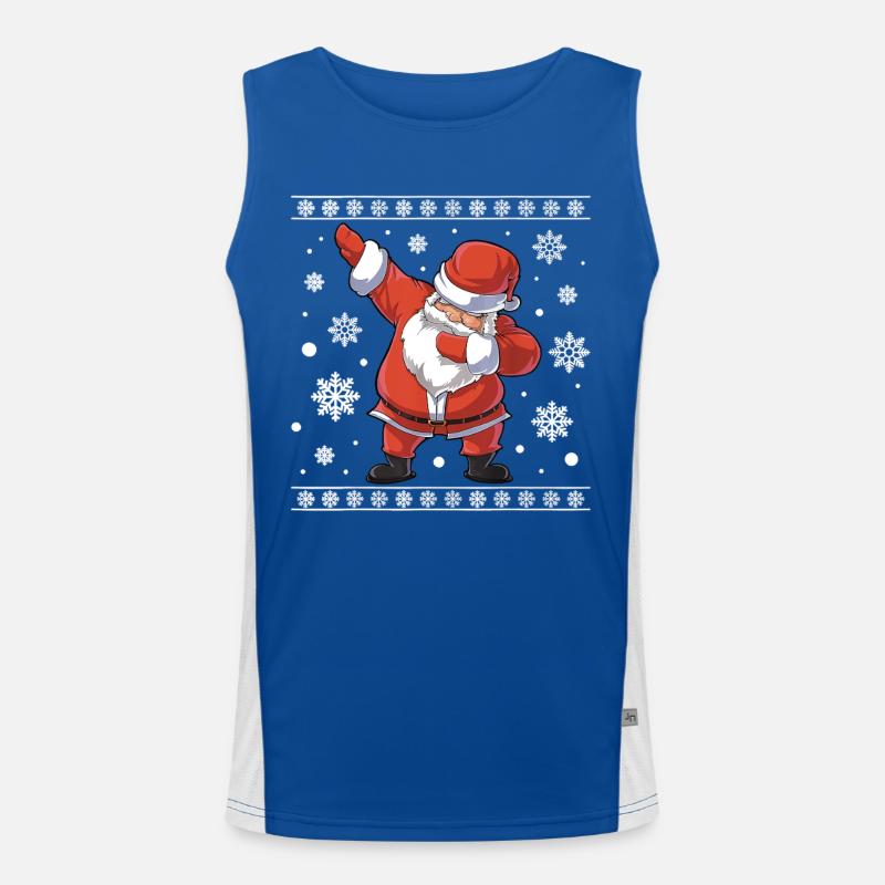 Hässlicher Weihnachts-Dab-Pullover Weihnachtsmann Tanz Lustig Funktionelles Kontrast-Tank Top für Männer 