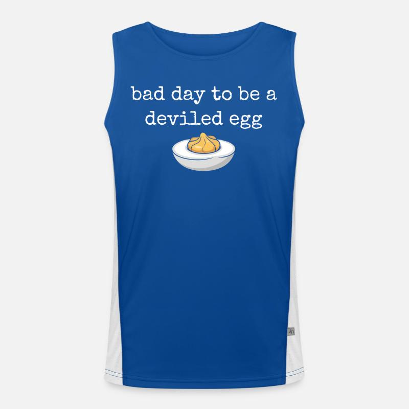 Lustiger Spruch Ei Buffet Essen Bad Day Deviled Eg Funktionelles Kontrast-Tank Top für Männer 