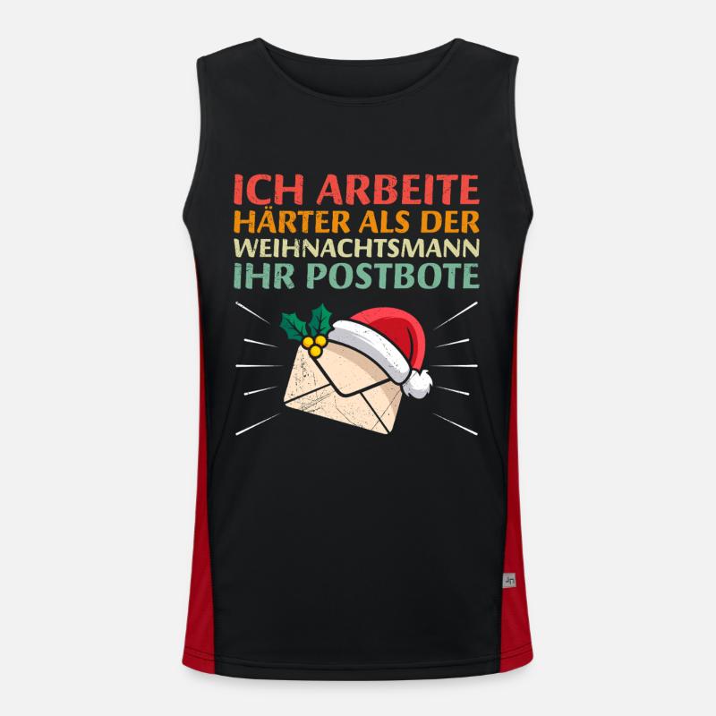 Postbote ARBEITE HÄRTER ALS DER WEIHNACHTSMANN Funktionelles Kontrast-Tank Top für Männer 