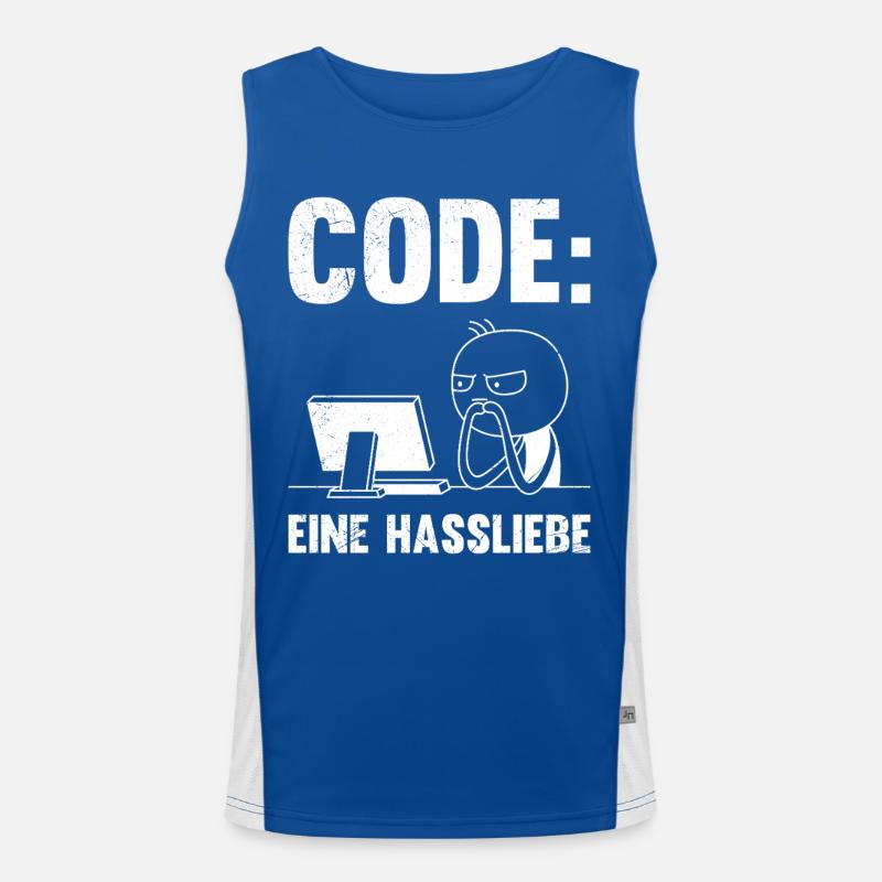 Coder CODE EINE HASSLIEBE LUSTIG Funktionelles Kontrast-Tank Top für Männer 