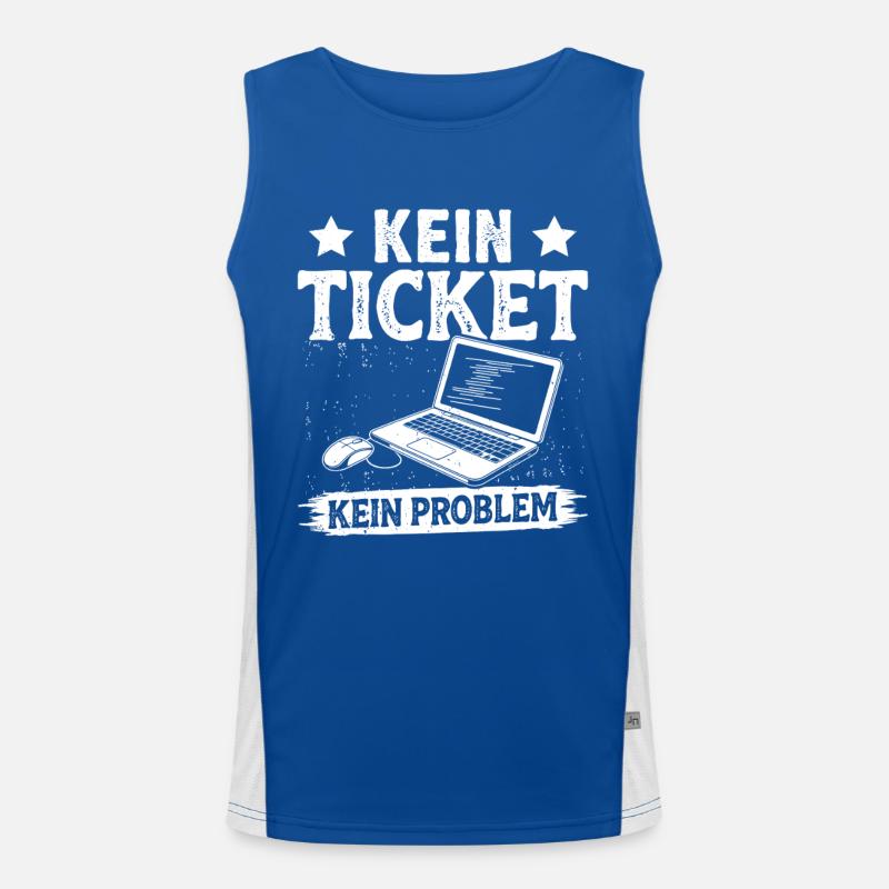 Ordinateur de nerd PAS DE TICKET PAS DE PROBLÈME DRÔLE Débardeur respirant contrasté Homme 