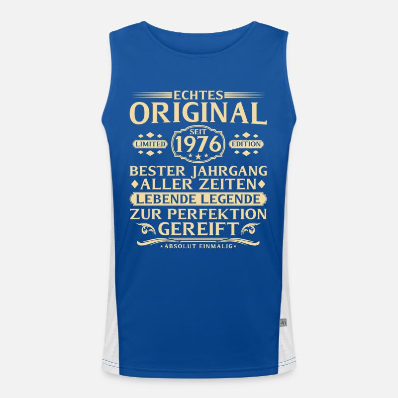 50th birthday Real original since 1976 Men's Functional Contrast Tank Top 