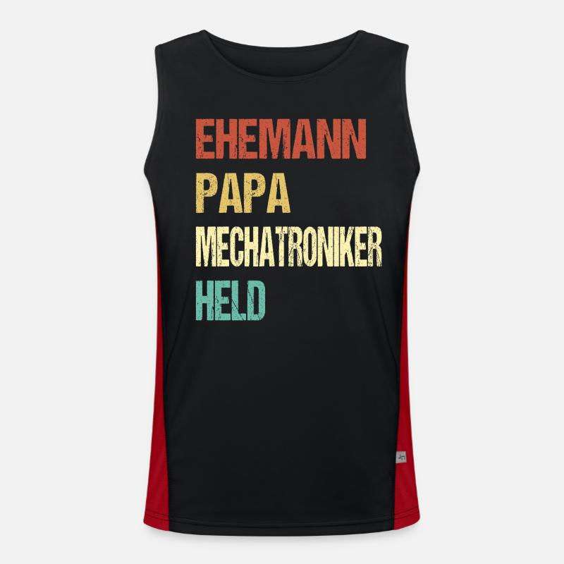 Mechatronics Technician Dad - Men's Functional Contrast Tank Top  - black/red