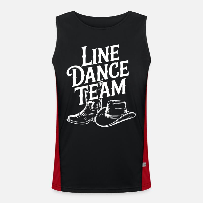 Line Dance Team Boots Hat - Men's Functional Contrast Tank Top  - black/red