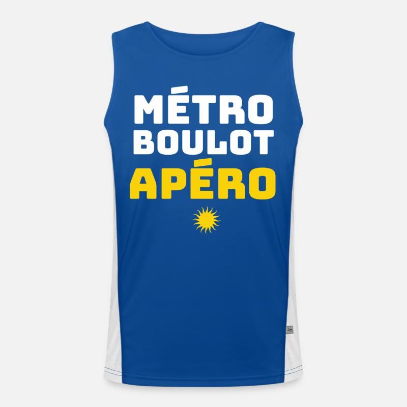 Métro Boulot Apéro Humour Routine Travail Soirée Débardeur respirant contrasté Homme 