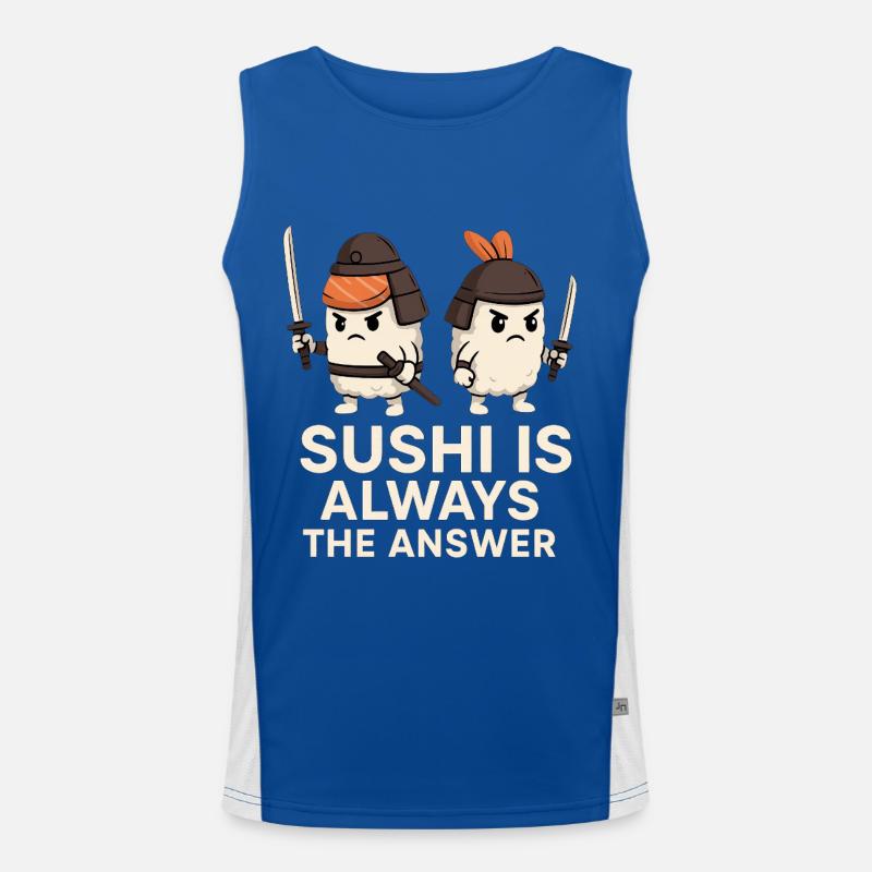 Le sushi est toujours la solution Débardeur respirant contrasté Homme 