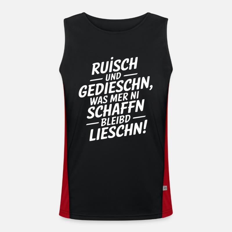 Saxon dialect saying Saxony - Men's Functional Contrast Tank Top  - black/red